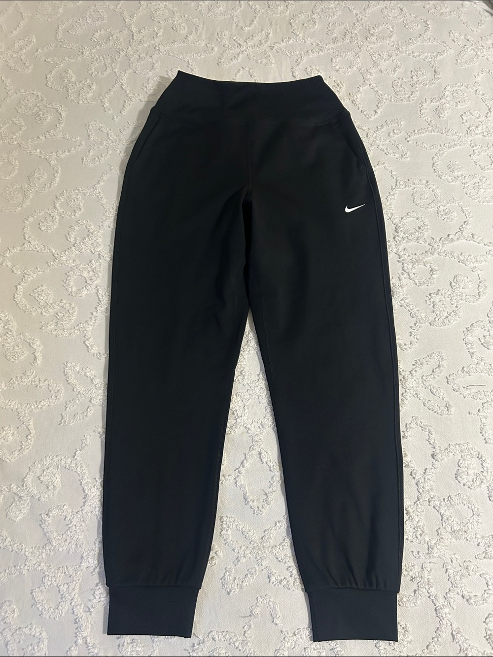 Nike Black Kids' Jogger Sweatpants with White Swoosh